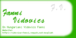 fanni vidovics business card